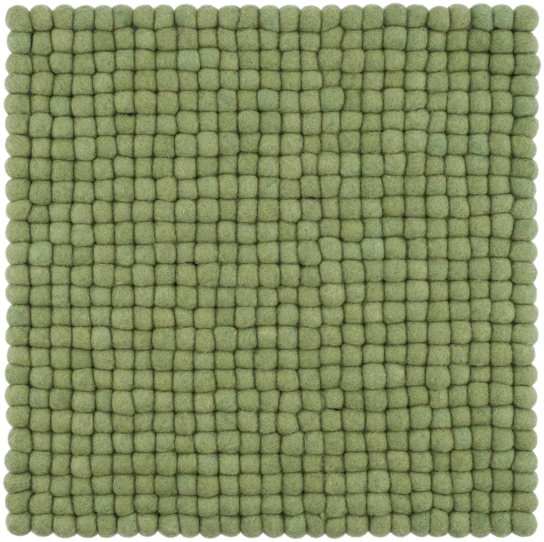 myfelt Filzkugel-Sitzauflage Stuhlauflage - Kaspar - quadratisch, 36x36 cm, Dunkelgrün, Dunkelgrün
