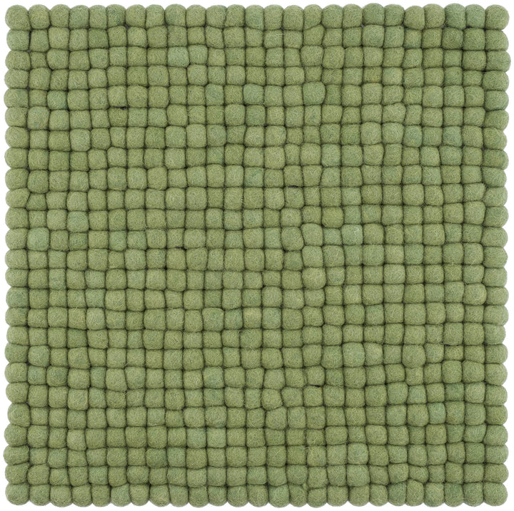 myfelt Filzkugel-Sitzauflage Stuhlauflage - Kaspar - quadratisch, 36x36 cm, Dunkelgrün, Dunkelgrün