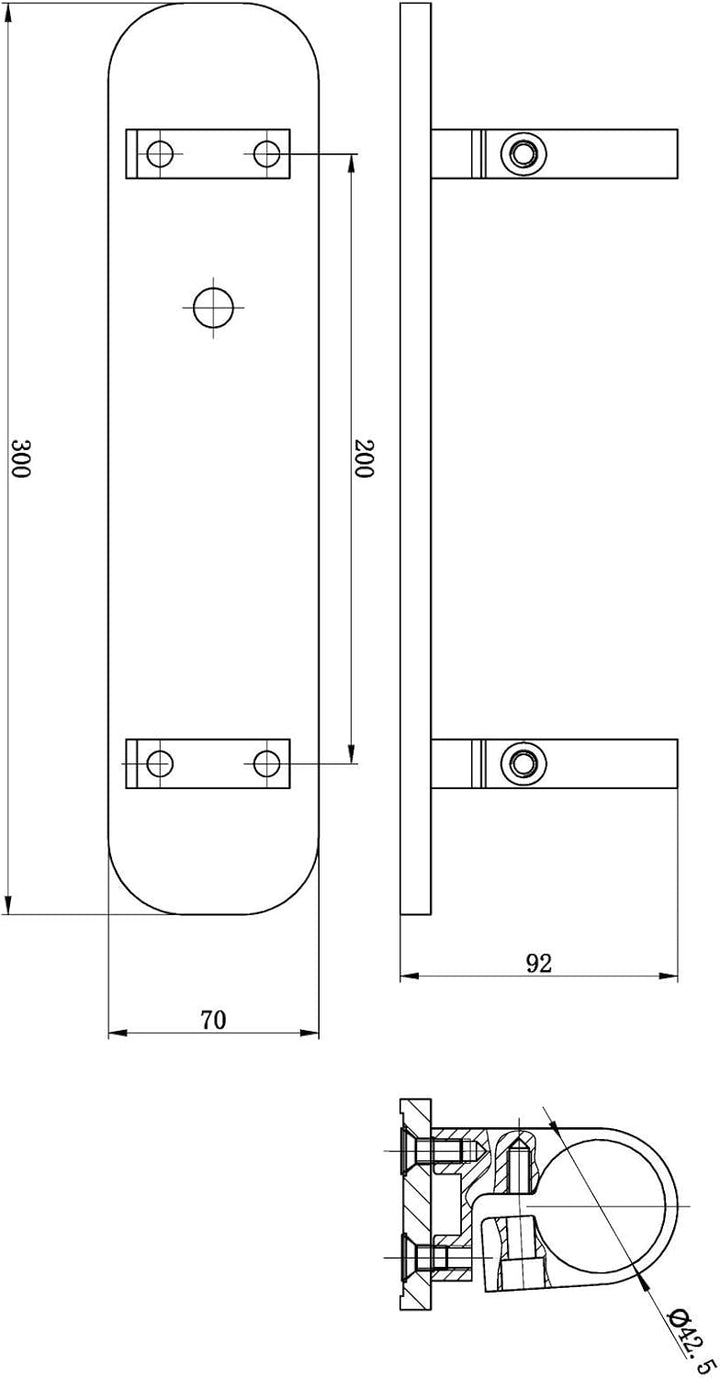 Edelstahl Wandanker Rohrhalter Wandhalter Pfostenhalter für Rohr Ø 42,4 mm