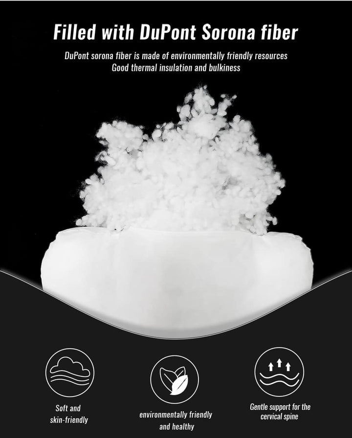 EZUNSTUCK 2Pcs Auto Nackenkissen Kopfstütze，Perfekt für Tesla Fahrzeuge, Gefüllt mit Dupont Sorona F