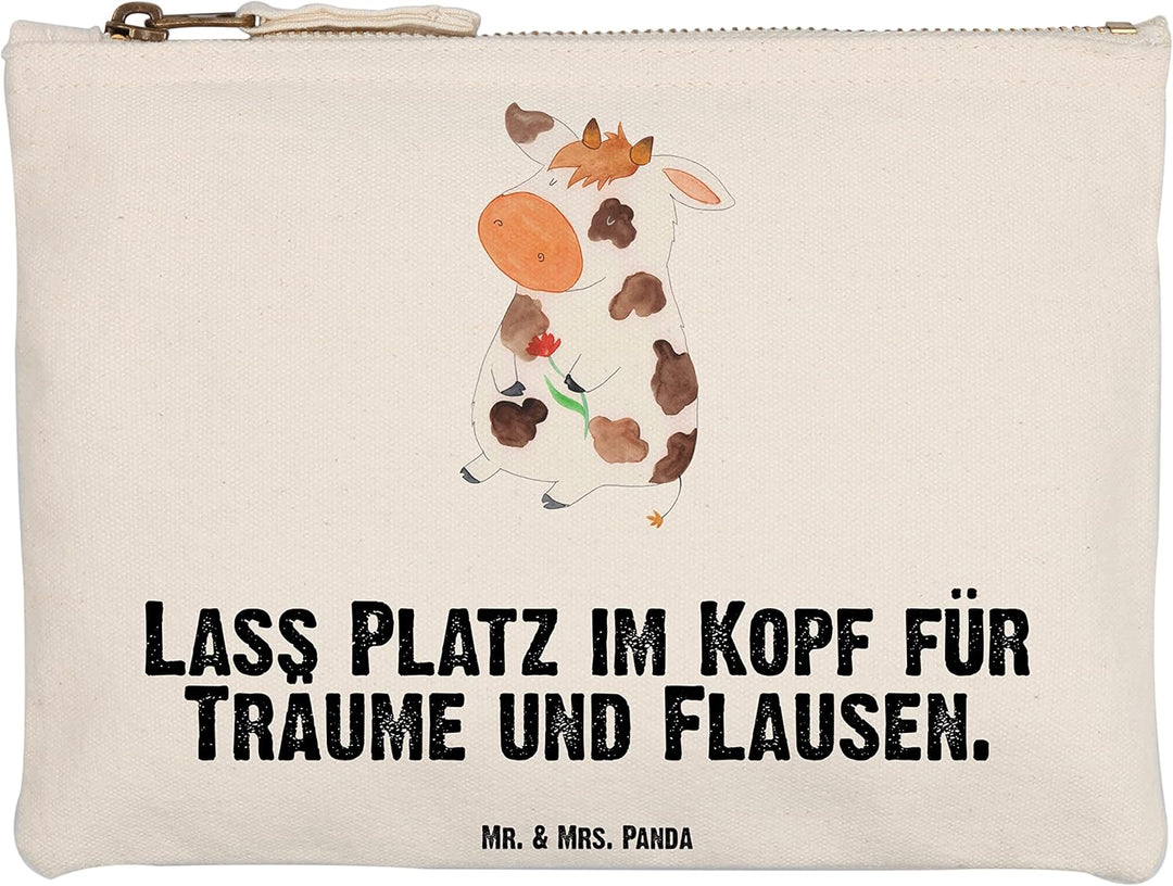 Mr. & Mrs. Panda Kulturbeutel Kuh Grösse XL Grosse - Geschenk, Pouch, Hof, Kühe, Bauernhof, Waschbeu