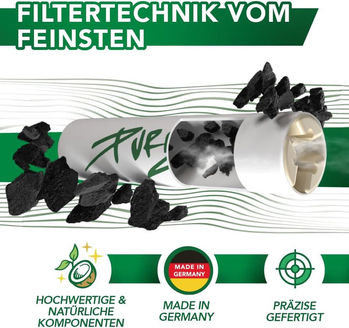 420 PURIZE® Aktivkohlefilter Regular Size 9mm (weiss), Weiss