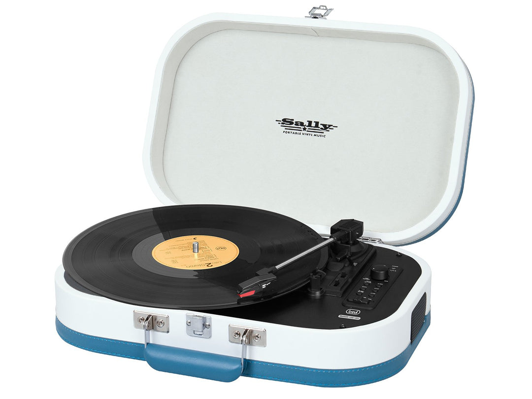 Trevi TT 1020 BT Vintage-Plattenspieler mit Bluetooth, MP3, USB und Encoding-Funktion, Türkis türkis