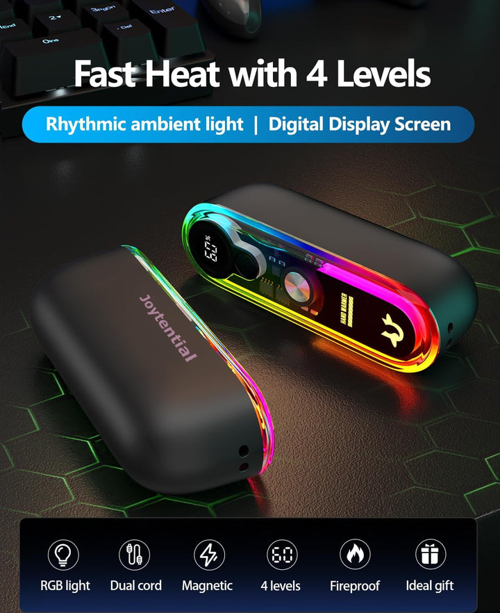 Handwärmer Taschenwärmer Elektrisch, 2 in 1 Handwärmers Tragbar Magnetisch, 4 Wärmestufen, Taschenwä