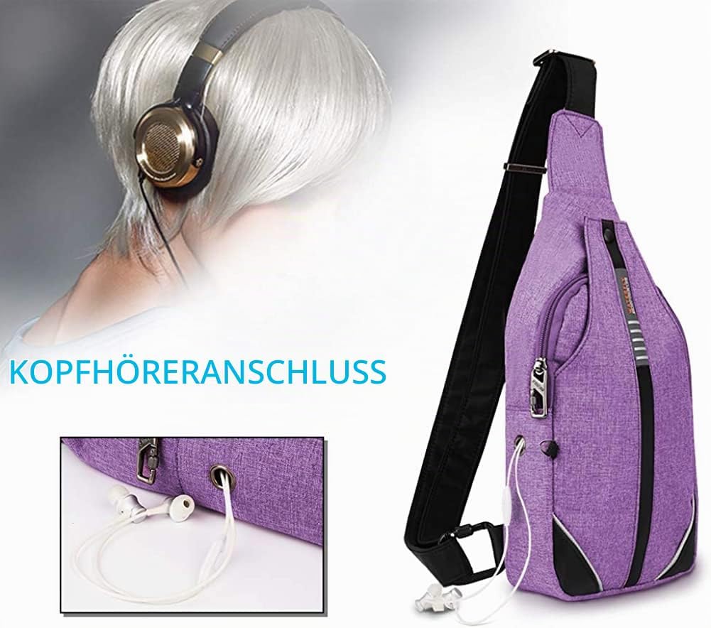 WATERFLY Anti-Diebstahl Sling Bag für Damen und Herren Brusttasche Hippie Crossbody Bag Multipurpose