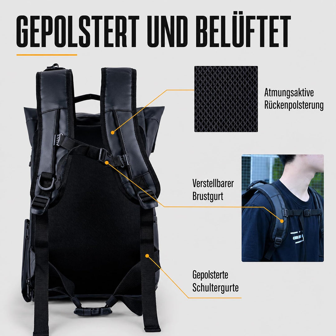 Kamerarucksack wasserdicht mit Trinksystem | Modularer Fotorucksack für Stativ | Schneller Kamera-Zu