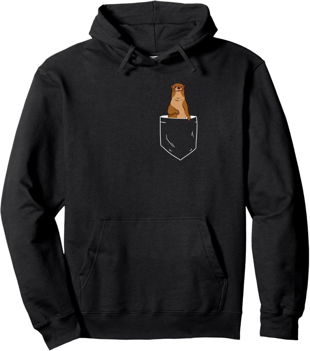 Otter in Brusttasche Pullover Hoodie
