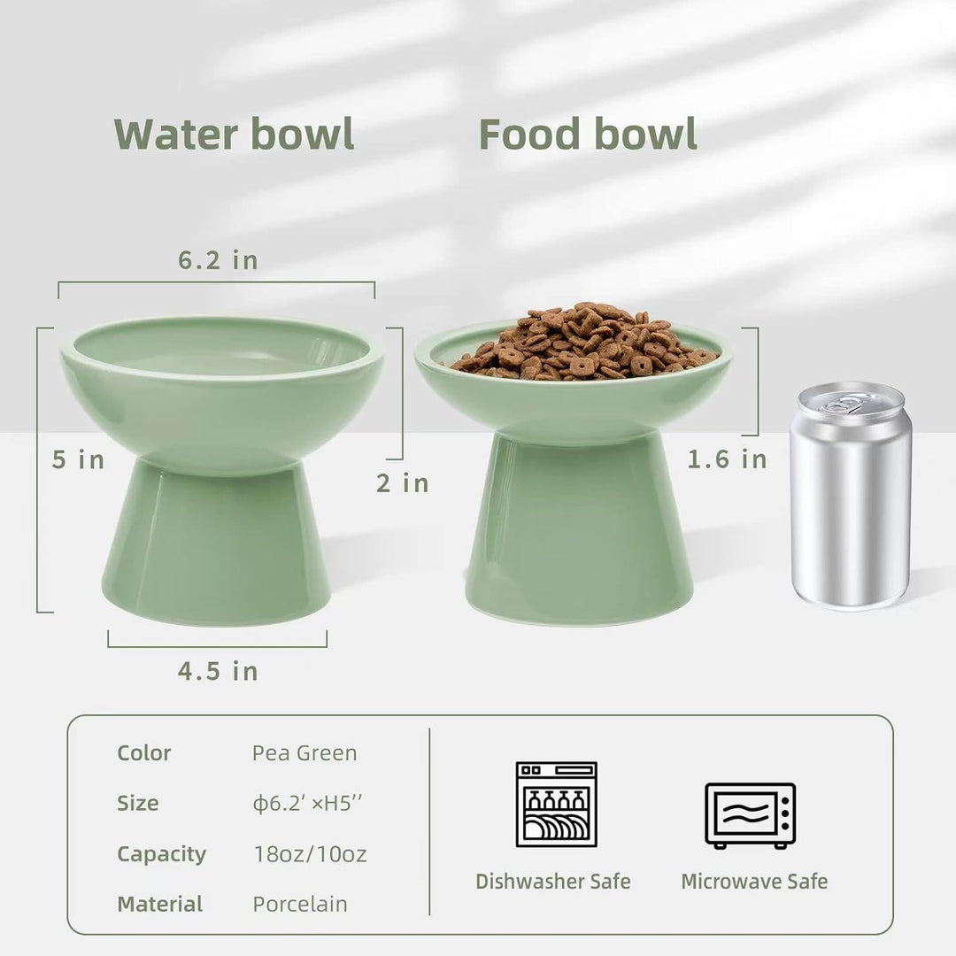 CEEFU 2 extra breiter erhöhter Katzenfutternapf, Keramik-Katzennäpfe für Futter und Wasser, breite f