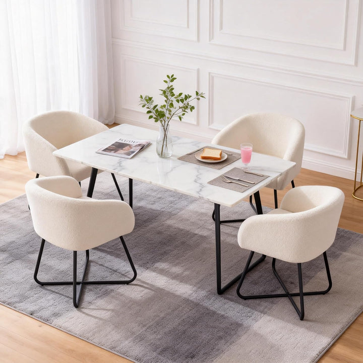 Mingone Sessel Kleine Loungesessel Cocktailsessel Modern Lammwolle Designer Polstersessel mit Schwar