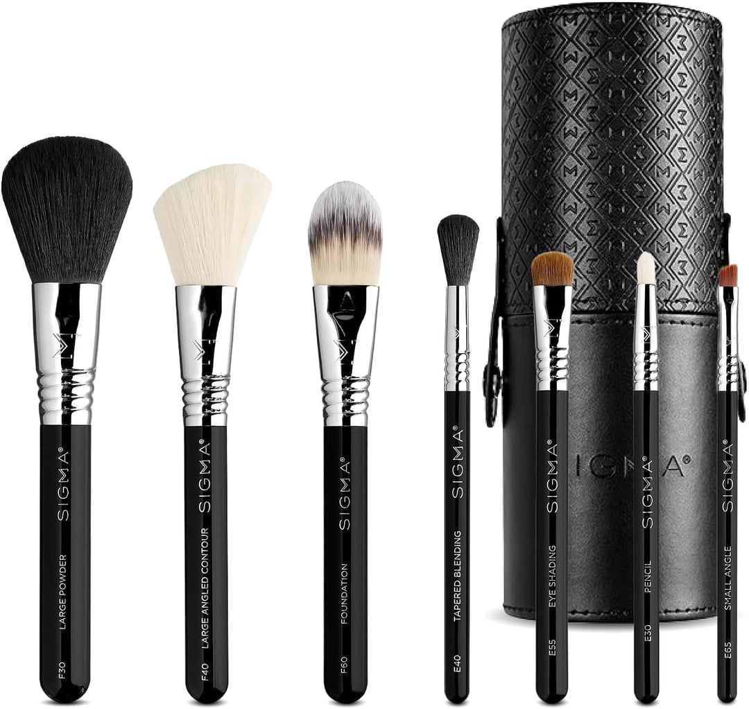 Sigma Beauty Make Me Classy Makeup Brush Set 7 - Tragbare Pinsel Set für Foundation, Puder, Konturen
