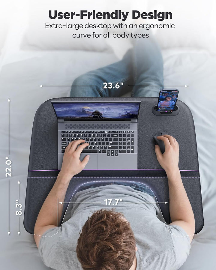 SAIJI Laptop Ständer für Bett und Sofa, Höhen und Neigungsverstellbarer Laptop Tisch mit Weichen Arm