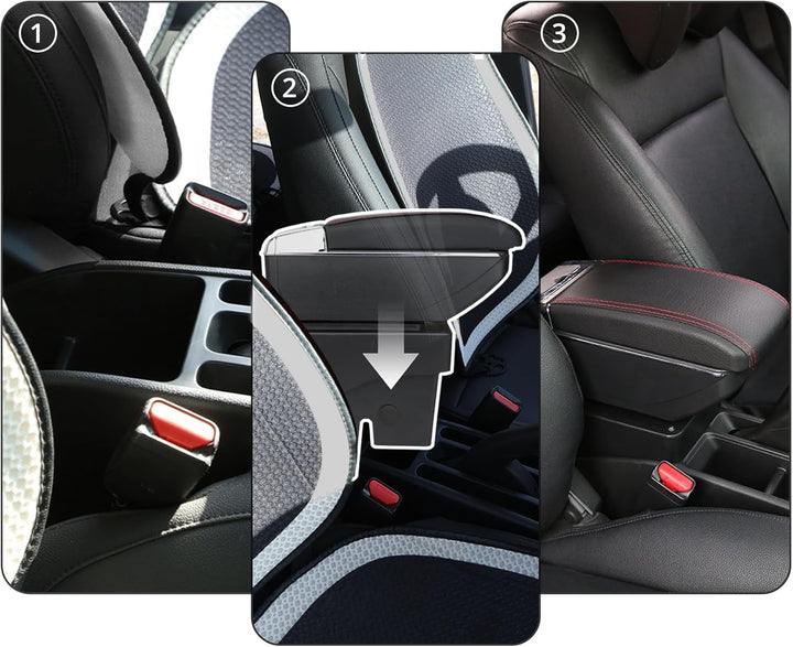 für Berlingo 2010 - 2020 Armlehne Mittelkonsole Aufbewahrungsbox Drehbar Mit Getränkehalter Doppelsc