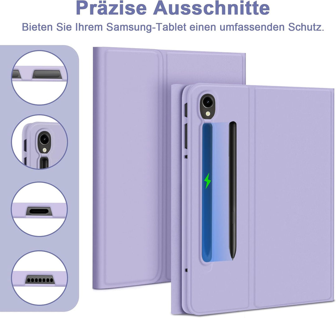 Bettdow für Samsung Galaxy Tab S10 Lite/S10 FE 10.9" 2025 Tastatur Hülle, Deutsch QWERTZ Layout Abne