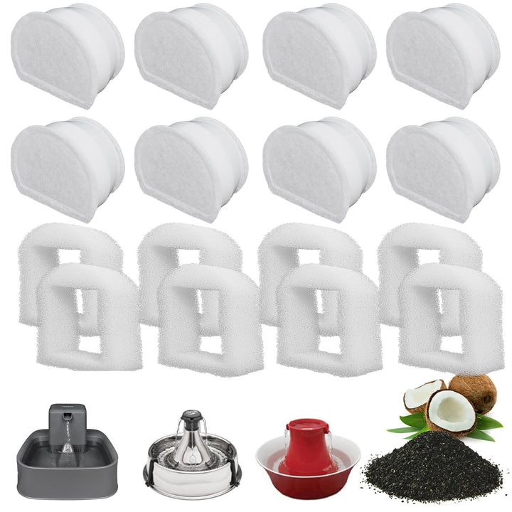 Foam-Vorfilter und Kohlenstofffilter Kompatibel mit PetSafe Drinkwell Fountain Edelstahl 360 Avalon
