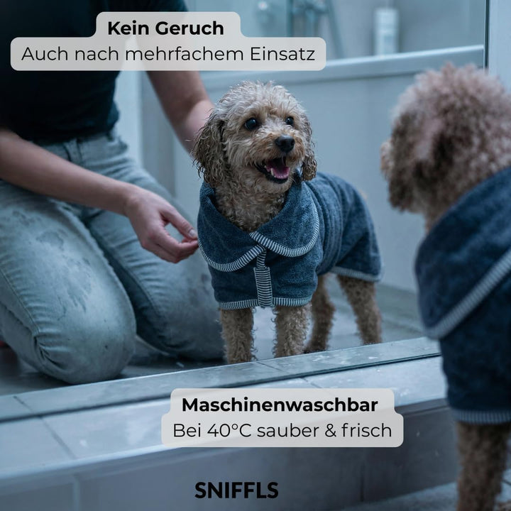 Premium Hundebademantel aus Baumwolle – Grösse L – Hundehandtuch für Hunde – Langlebig, maschinenwas