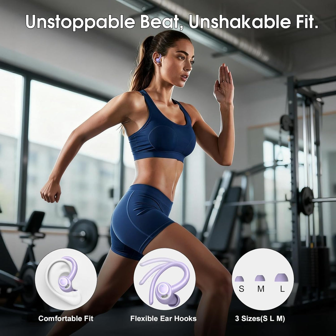 Csasan Bluetooth Kopfhörer Sport, in Ear Kopfhörer Kabellos Bluetooth 5.3 mit Ohrbügel, Hi-Fi Stereo