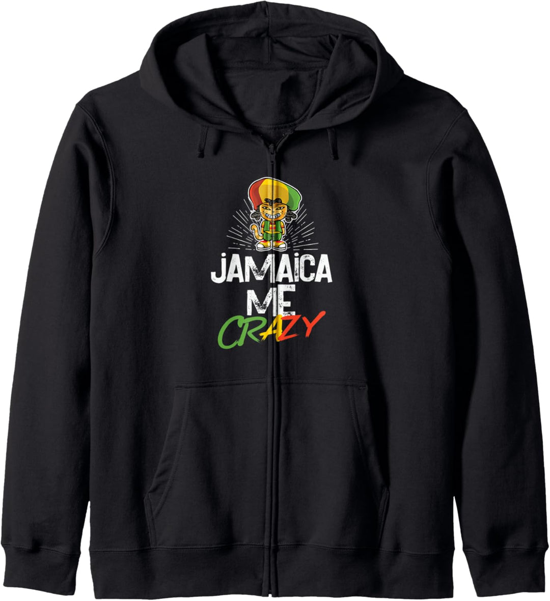 Jamaica Me Crazy - Jamaican Reggae - Funny Cat - Flag Hat Kapuzenjacke