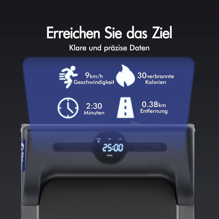 BLACK LORD 3-in-1 Walking Pad Laufband, leises tragbares Untertisch-Laufband mit Bluetooth-Lautsprec