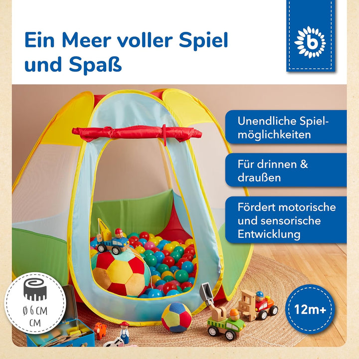 Bieco Bälle für Bällebad | 250 Stück, Grösse ca. 6 cm | Bunte Bälle | Kinder Bällebad Bälle | Plasti