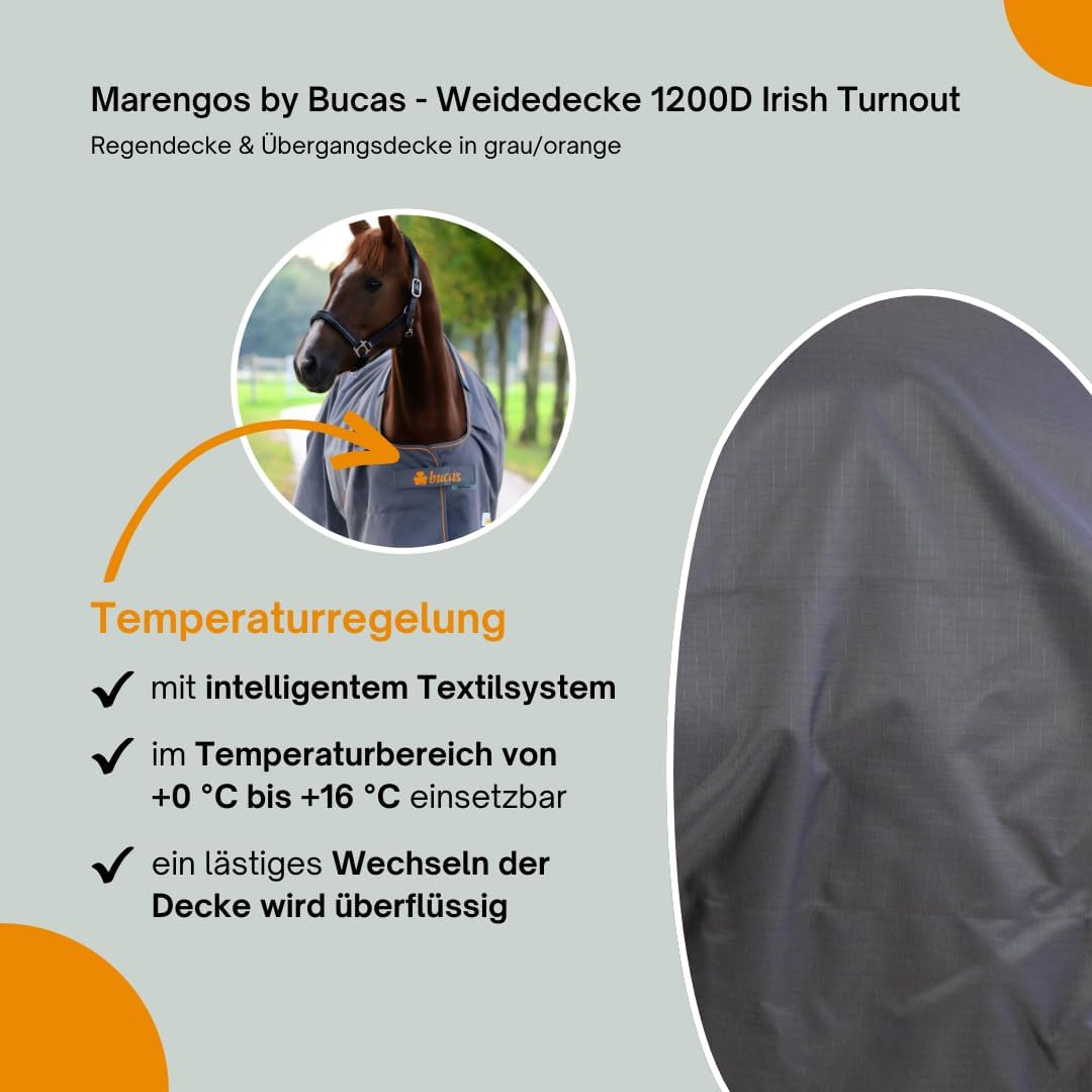 Marengos by Bucas - Weidedecke Stay-Dry 1200D Irish Turnout | Regendecke & Übergangsdecke | atmungsa