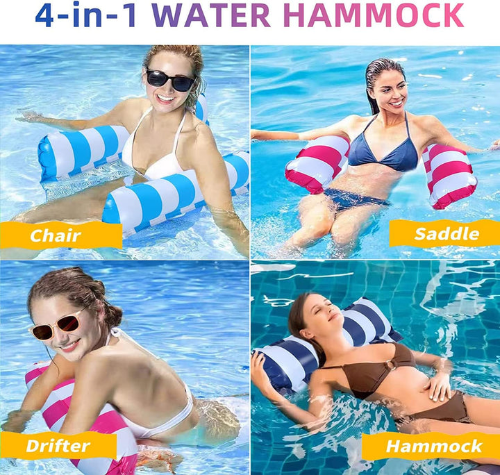 Luftmatratze Pool 2Stück,Pool Spielzeug 4-in-1Aufblasbare Wasserspielzeug Pool Zubehör,Luftmatratze