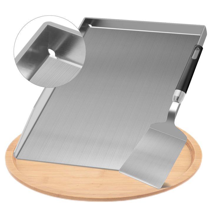 Edelstahl Plancha Grillplatte-Grillplatte für Gas & Kohlegrill -Grillzubehör Geschenk für Männer