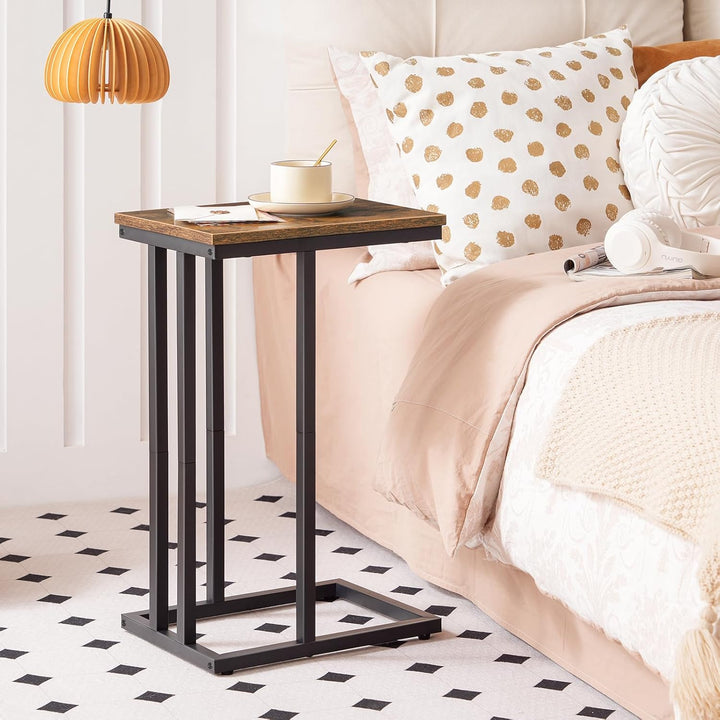 HOOBRO Beistelltische 2er-Set, C-förmige Couchtische, Sofatische, Industrie-Stil, für Wohnzimmer, Sc