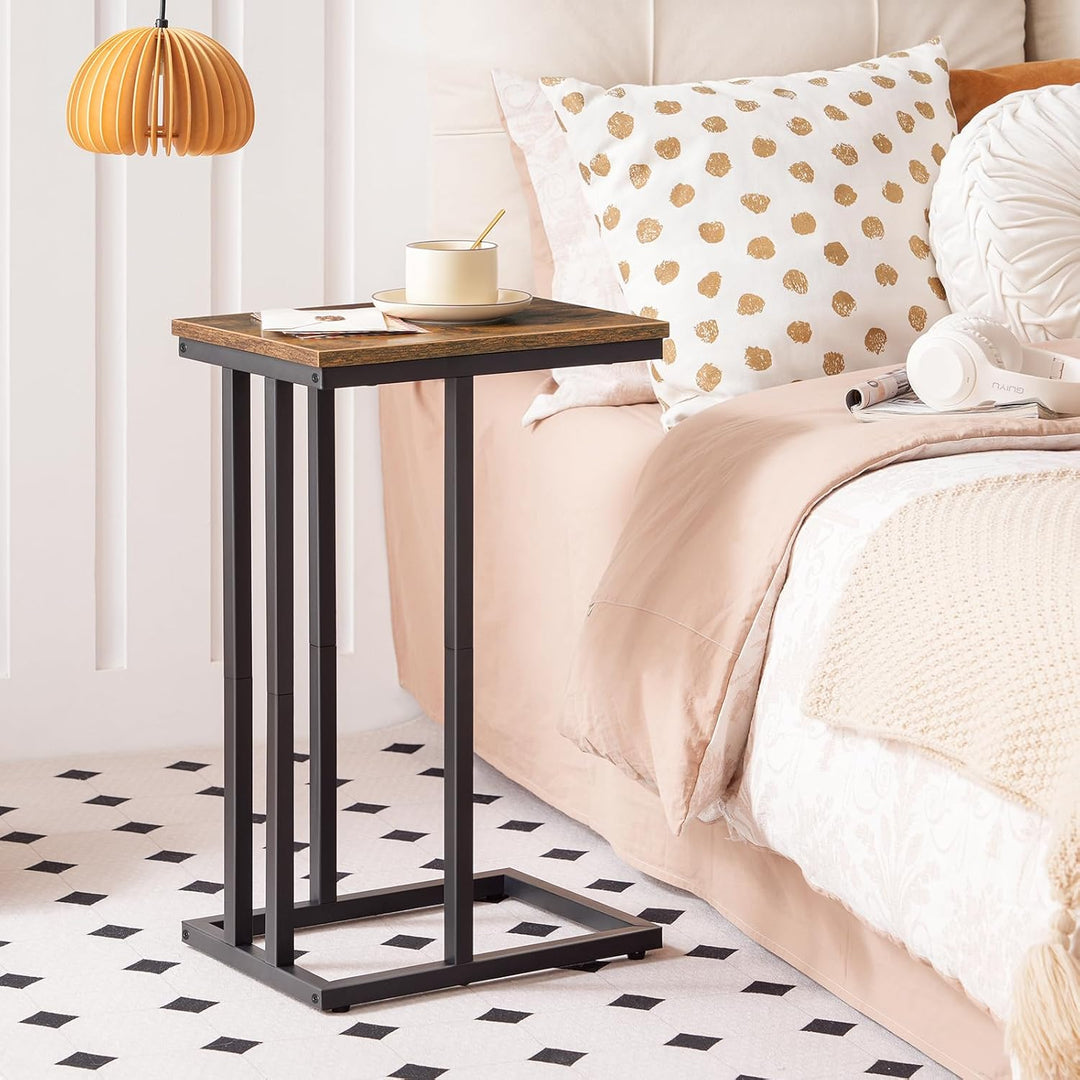 HOOBRO Beistelltische 2er-Set, C-förmige Couchtische, Sofatische, Industrie-Stil, für Wohnzimmer, Sc