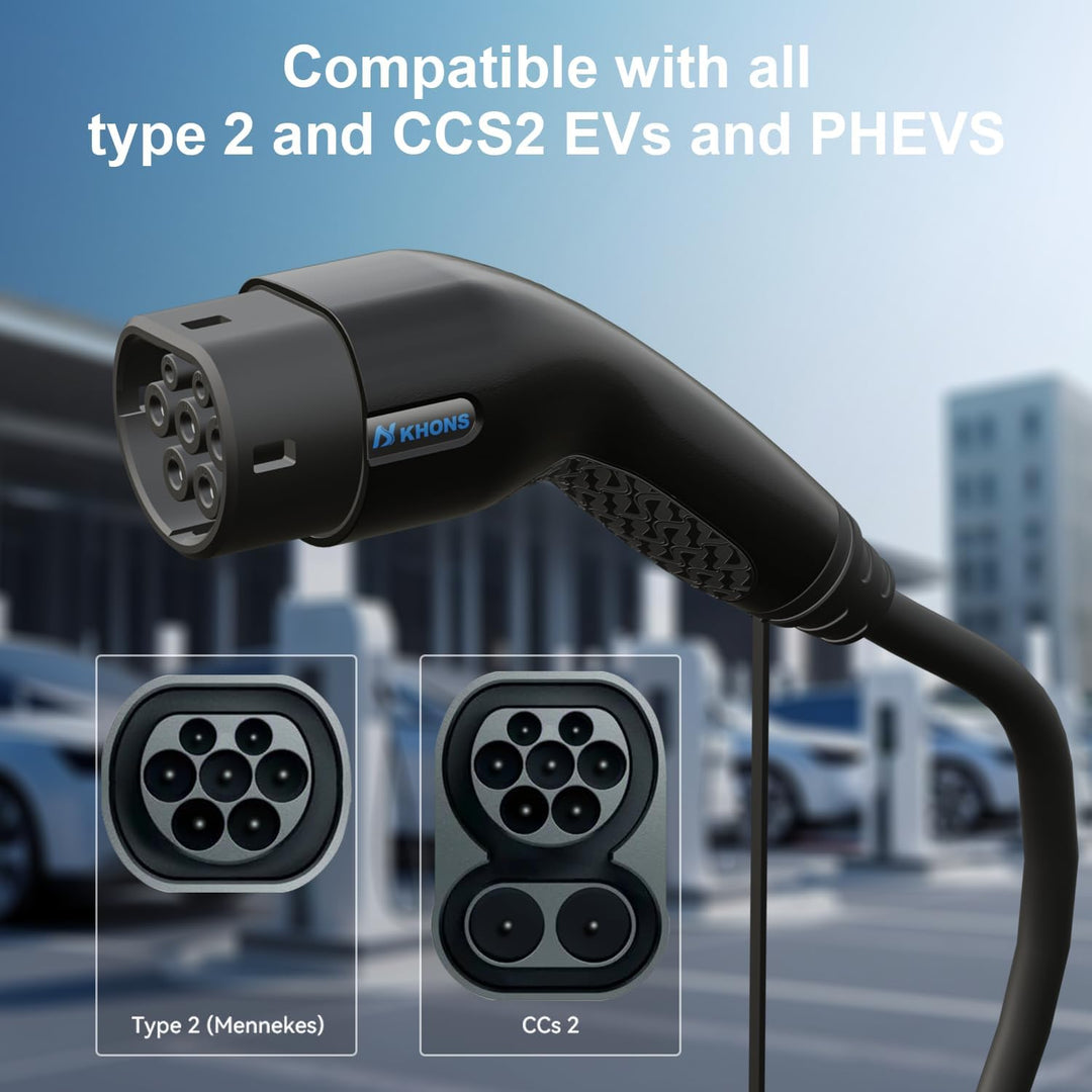 Typ 2 EV Ladekabel 22 KW / 32 A / 3 Phasig / 5m Ladekabel Typ 2, für EV Ladegerät EV Charger 22 KW g