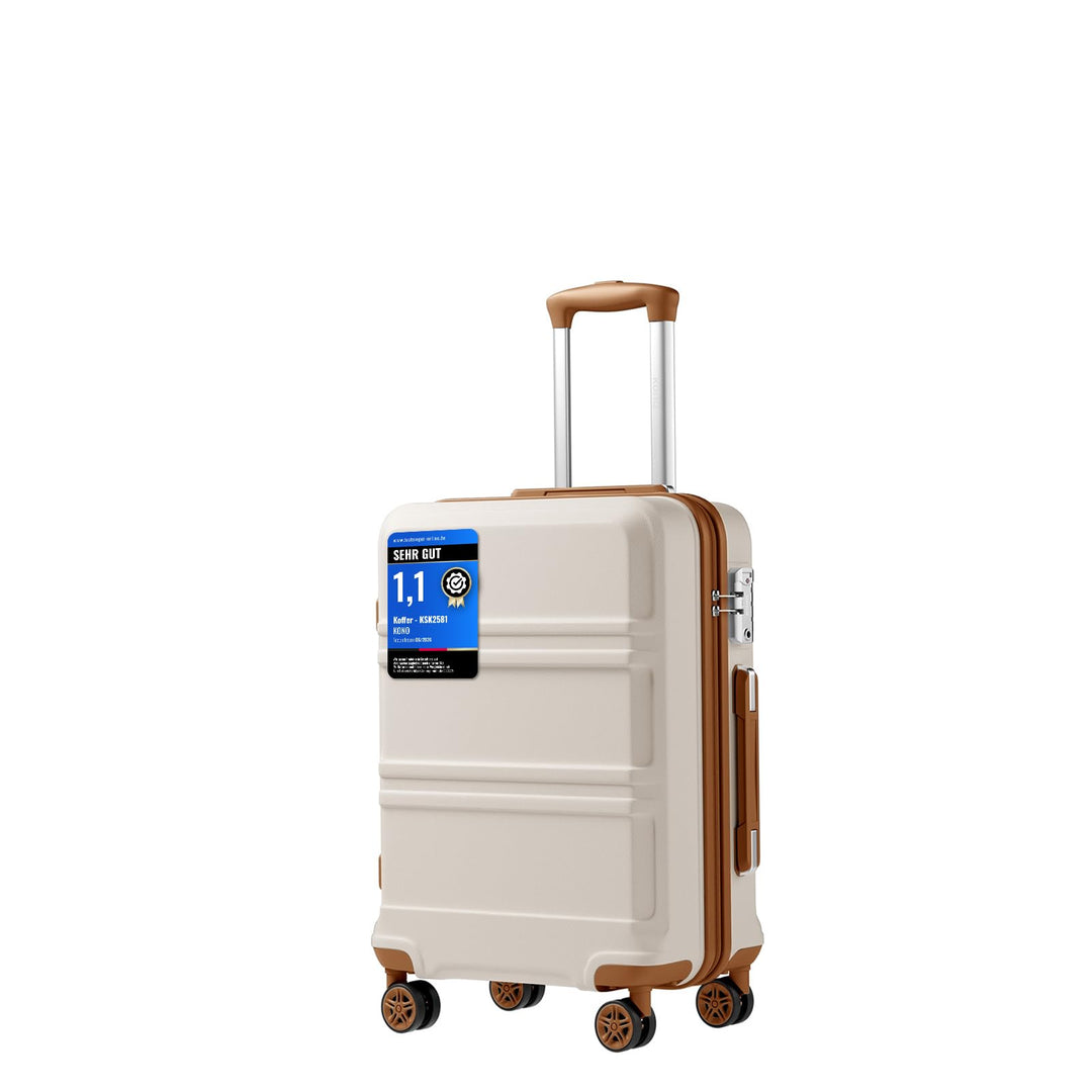 KONO Koffer Trolley Reisekoffer M (55cm) Cremeweiss, M (55cm) Cremewei&amp;