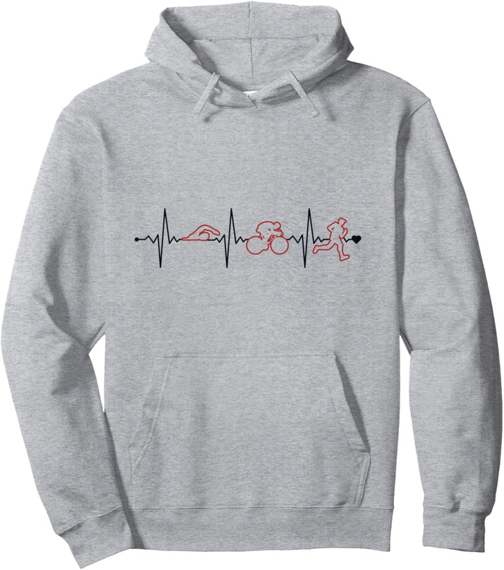 Triathlon Heartbeat Triathlonrad Triathlet Profi Triathlon Pullover Hoodie