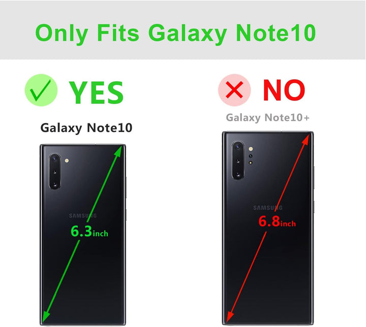 LENSUN Echtleder Hülle für Samsung Galaxy Note 10, Handyhülle [Echtes Leder] [Magnetverschluss] [RFI