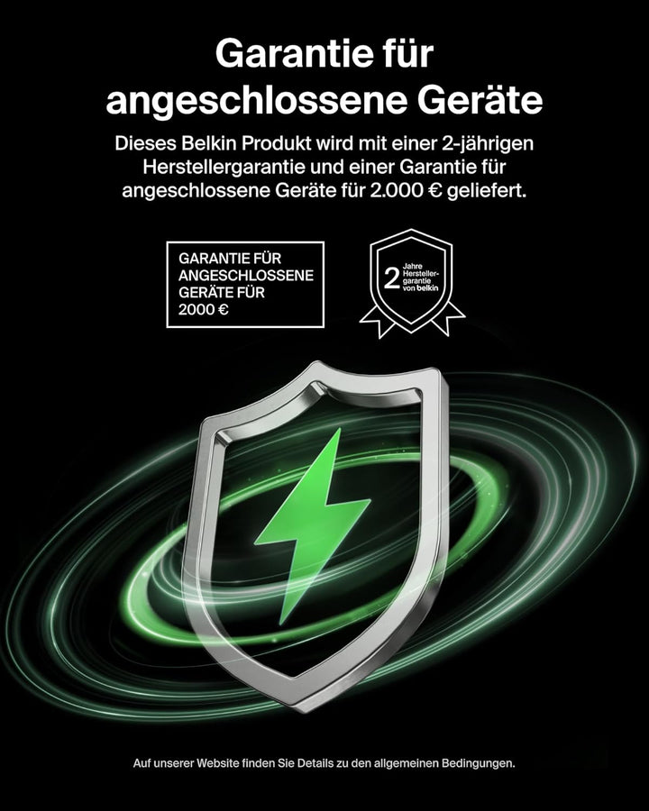 Belkin SmartProtect 2-Port USB C Ladegerät, 67W, GaN-Ladegerät, 2X USB-C, Schnellladen für Geräte wi