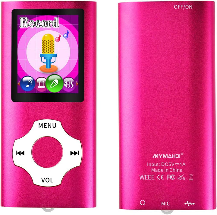 Mymahdi MP4 /MP3 beweglicher Spieler, Rosa mit 1.8 Zoll LCD-Schirm und Memory Einbauschlitz, maximal