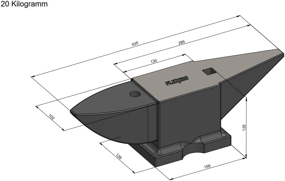 FLEXMO Schmiede Amboss 5 KG / 10 KG Schmiede Zubehör Amboss Werkzeug mit rundem und quadratischem Lo