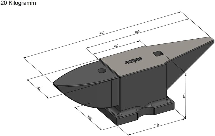 FLEXMO Schmiede Amboss 5 KG / 10 KG Schmiede Zubehör Amboss Werkzeug mit rundem und quadratischem Lo
