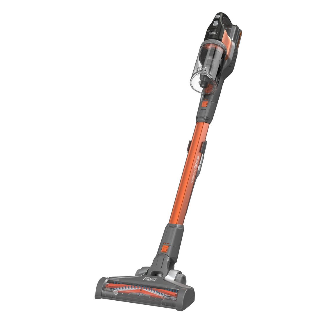 Black+Decker 4in1 Akku-Stielsauger (18V, 2.0Ah, beutelloser Boden- & Handstaubsauger mit Elektrobürs