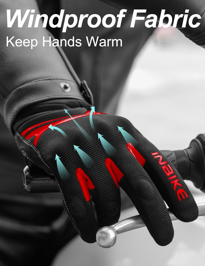 INBIKE Winter Motorradhandschuhe Wasserdicht Warm Winddicht mit Harter Schutz Motocross Motorrad Han