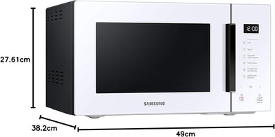 Samsung MG23T5018AW Mikrowelle, 23 Liter, 1100 W, automatisches Kochen und Home Dessert, Glass Desig