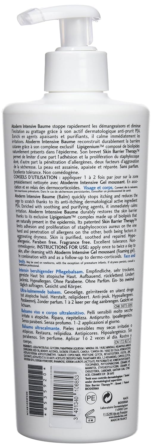 Aktiv-Derma GmbH Atoderm Intensive Baume 500Ml Parfümfrei. 500 ml (1er Pack), Parfümfrei. 500 ml (1e