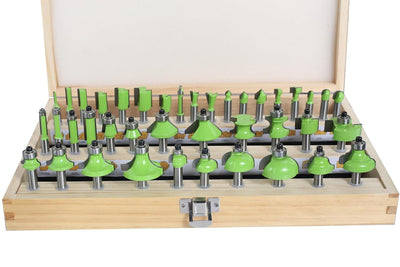 AKYLIN Fräser Set 40-tlg,Fräser Set 8mm Schaft,Fräser für Oberfräse,Holzfräser Wolframkarbid Hartmet