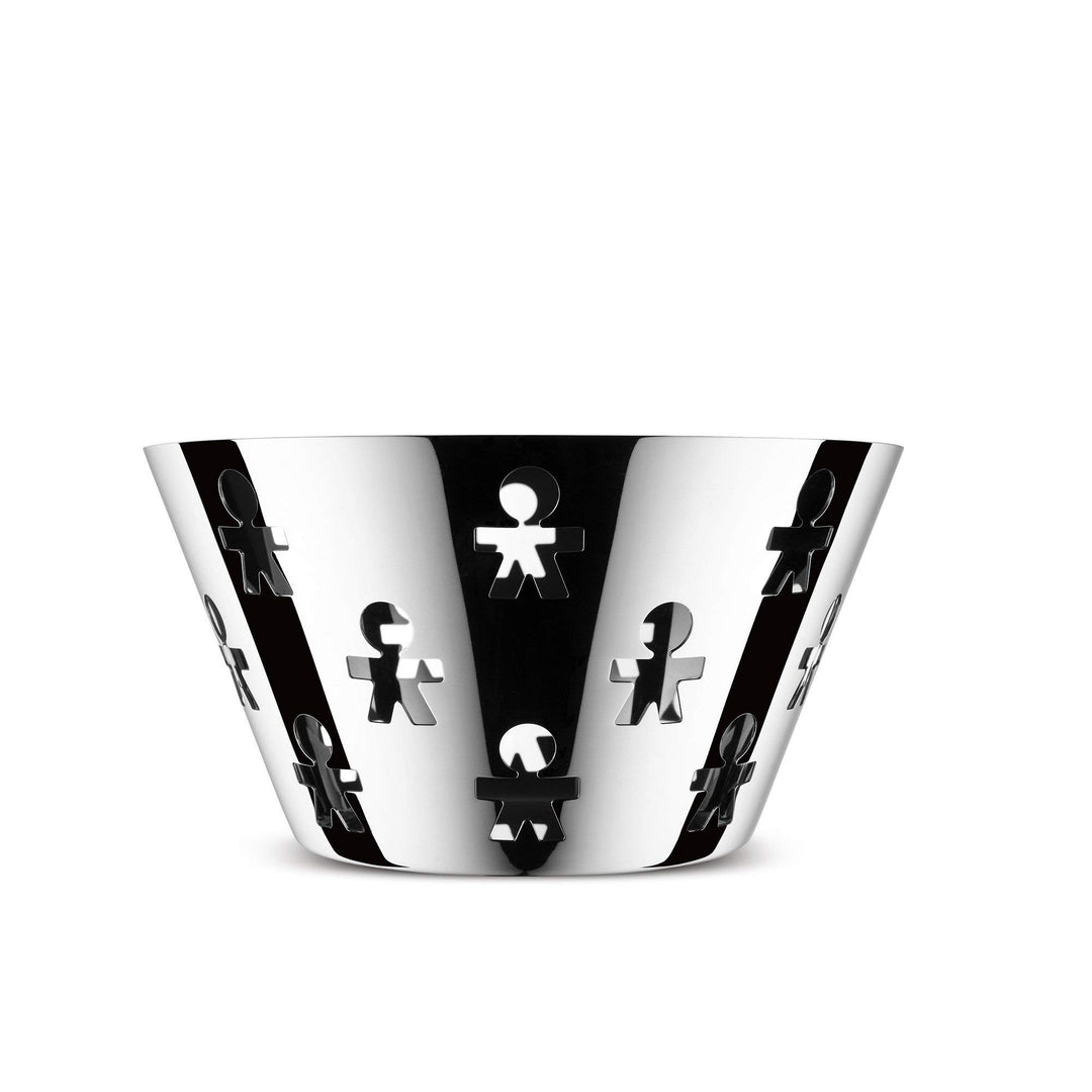 Alessi "GIROTONDO" Obstschale mit durchbrochenem Rand aus Edelstahl Silber, Silber
