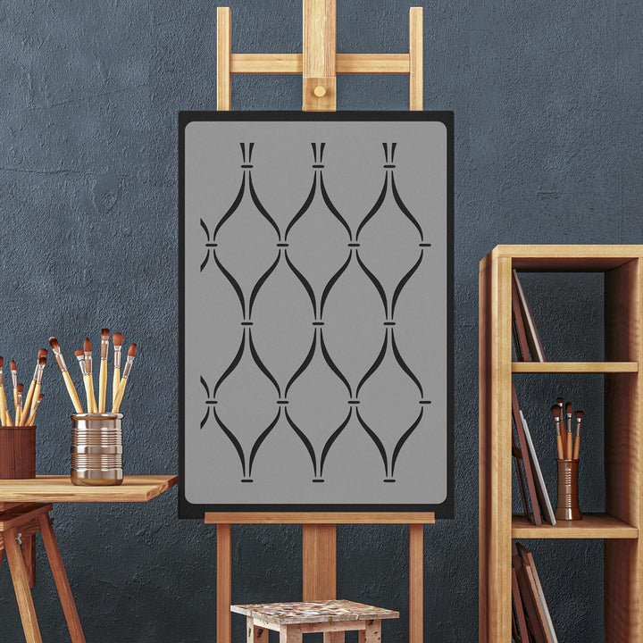 NAKLEO Wiederverwendbare Kunststoff-Schablonen - 59x95cm - Marokkanisch Maurisch Geometrisch 11 - Gr