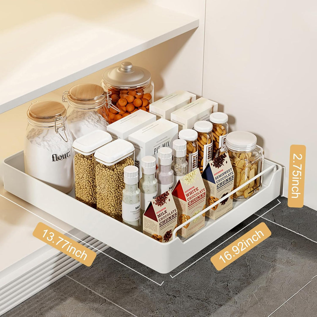 HOTOOLME 2er set Teleskopschublade Nachrüsten Ausziehbarer Schrank Organizer Pull Out Cabinet Kleben