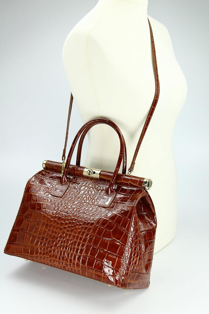 Belli The Bag XL italienische Leder Henkeltasche Handtasche Damen Ledertasche Umhängetasche - 34x25x
