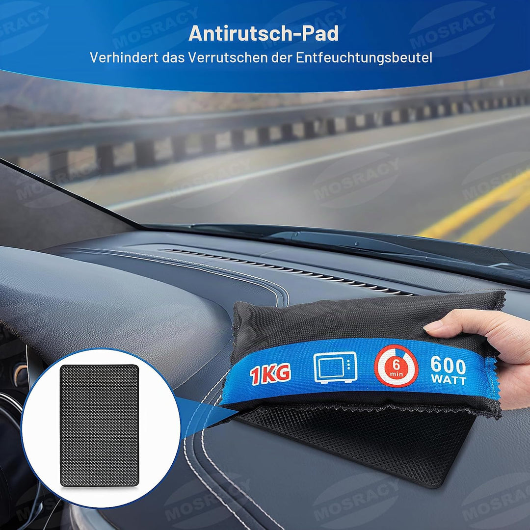 MOSRACY Luftentfeuchter Auto 1Kg, Wiederverwendbarer Auto Entfeuchter Beutel, Gegen Kondenswasser un