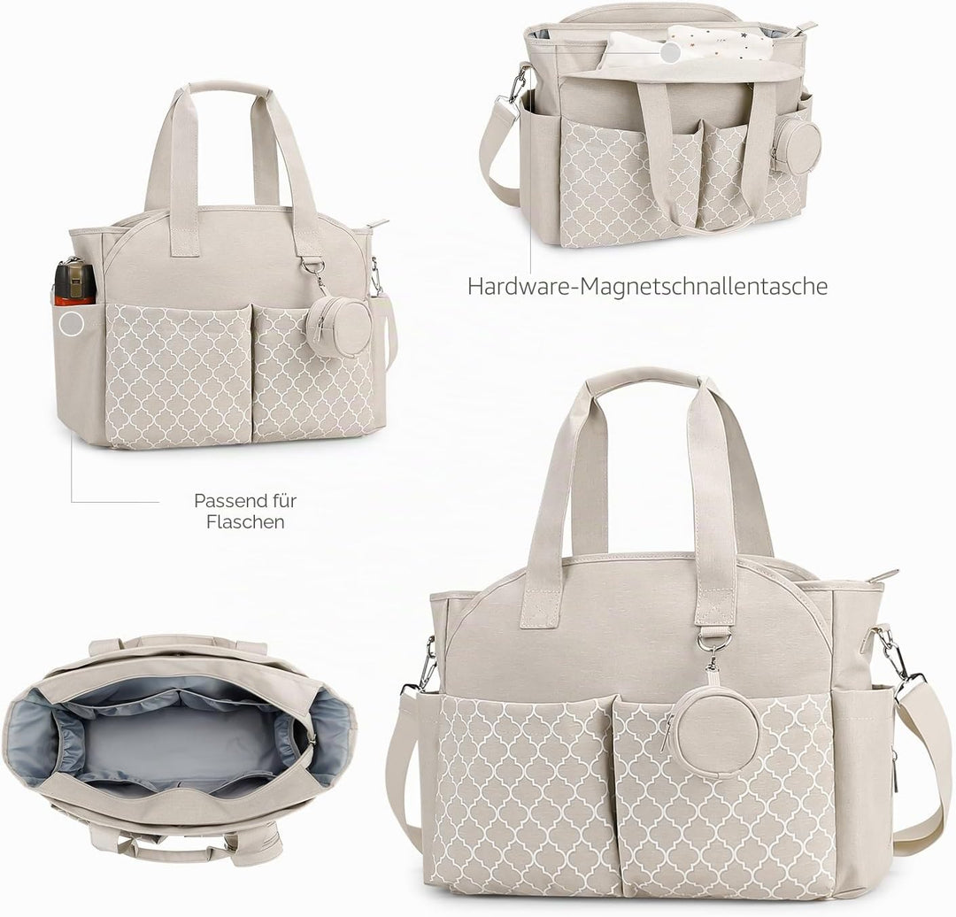 Lmbabter Diaper Bag Wickeltasche Beige, Beige