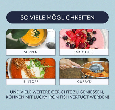 Das Original Lucky Iron Fish Ⓡ verleiht Ihren Speisen und Getränken sauberes, sicheres Eisen. Eine A