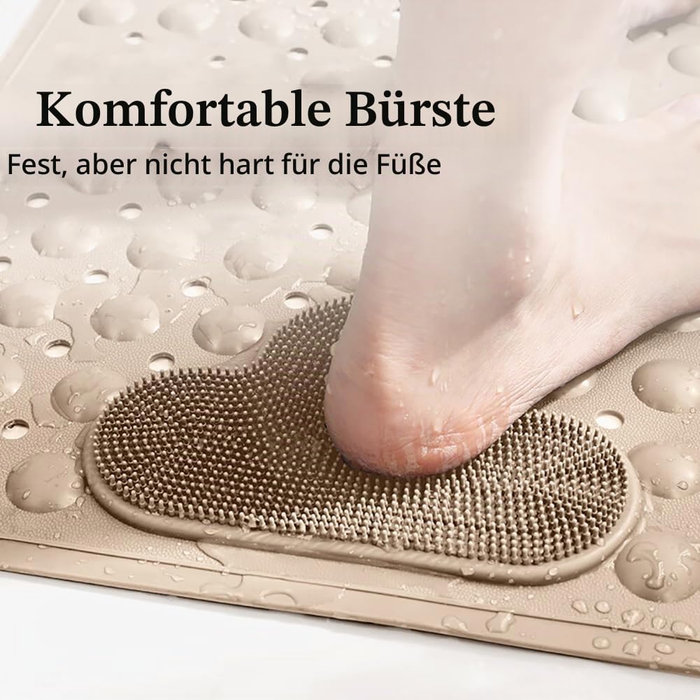 Duschmatte rutschfest 80x50cm,Antirutschmatte Dusche mit Ablauflöchern,Duscheinlage rutschfest mit S