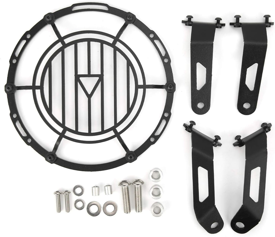 Motorrad Scheinwerferschutz,Dioche Iron Black Front Scheinwerferschutz Abdeckung Schutzgitter Schutz